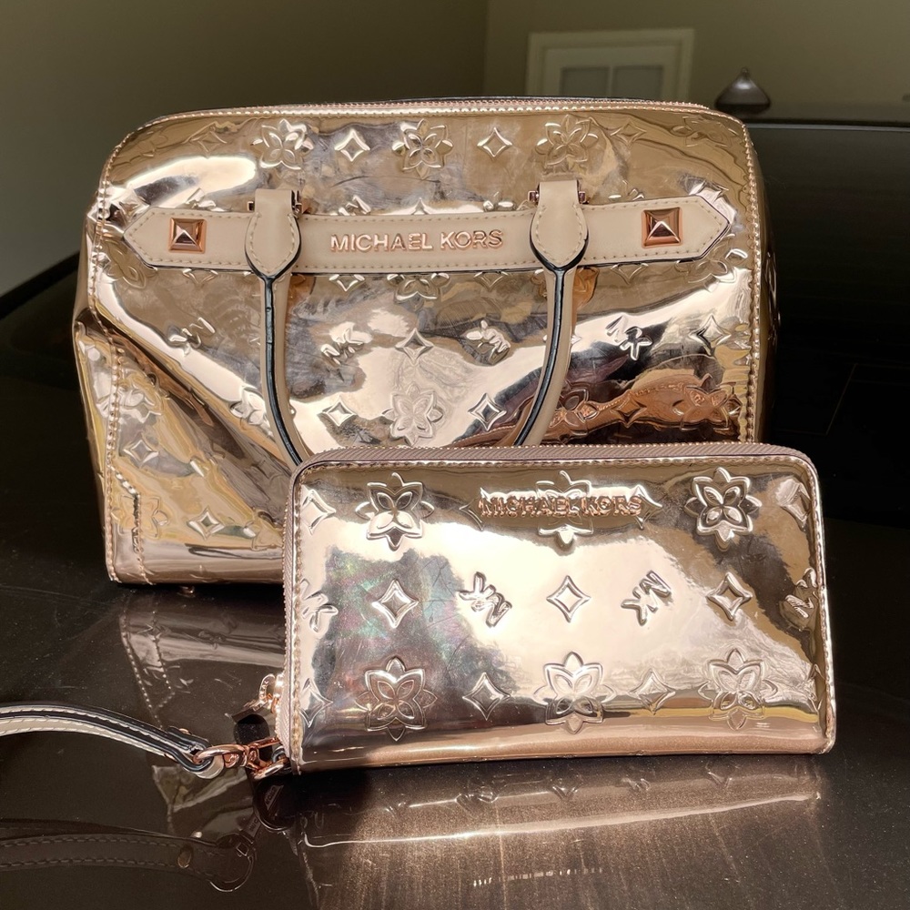 Rose Gold Michael Kors Purse & Wallet/Wristlet! Brand New!